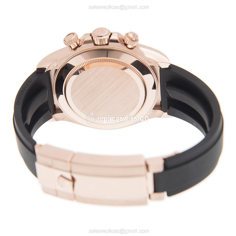 Rolex Daytona 116515LN-0041/40 Replica - Automatic 18kt Gold - Brown Dial - Black Rubber Strap - View 4