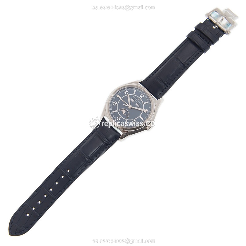 Vacheron Constantin 4000E/000A-B548 FIFTYSIX - Auto - Blue Steel Case - Blue Alligator Strap - View 2