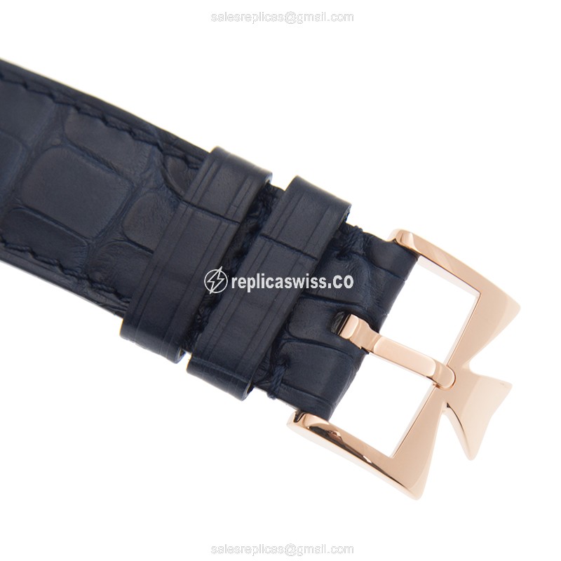Vacheron Constantin 85180/000R-B515 PATRIMONY TRADITIONELLE - Automatic - 18kt Rose Gold - Blue Dial - Alligator Blue Strap - View 4