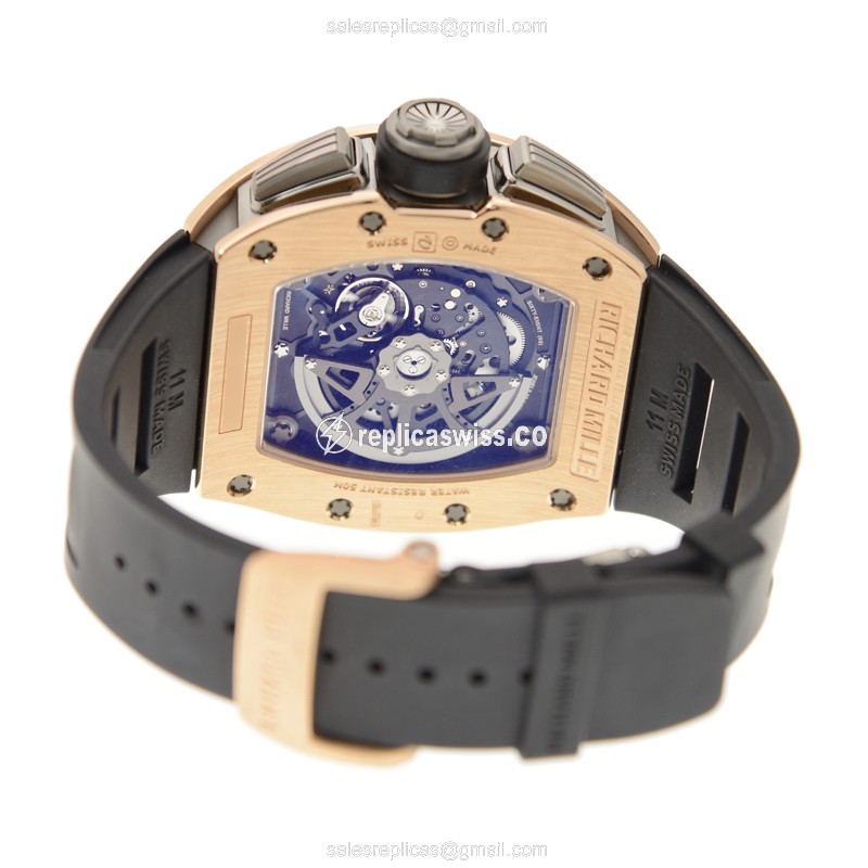 Richard Mille RM11-02 - Automatic - 18kt Rose Gold - Black Dial - Rubber Strap - View 4