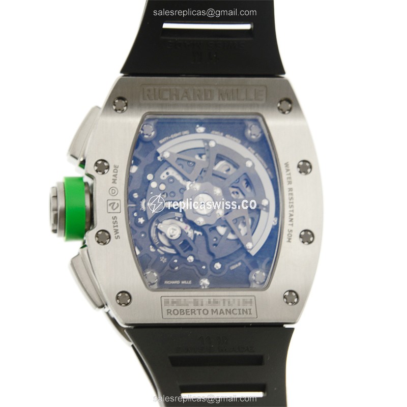 Richard Mille RM11-01 AN TI - Automatic - Titanium Case - Silver Dial - Black Rubber Strap - View 3