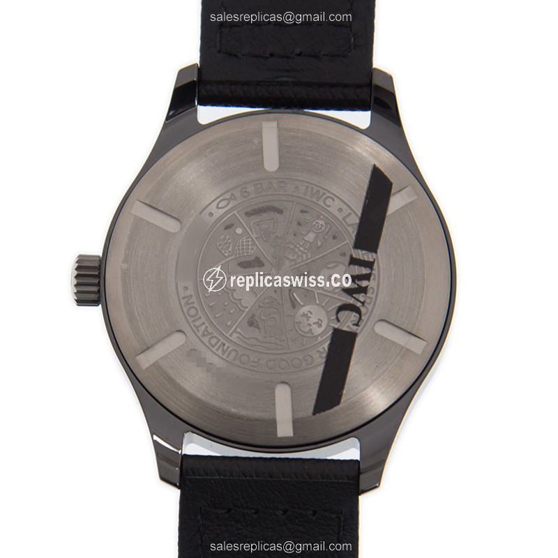 IWC PILOTS Replica - Automatic - Blue Dial - Steel Case - Leather Strap - Black Buckle - View 3