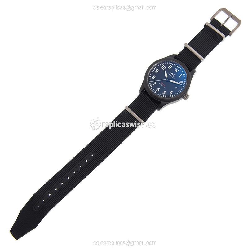 IWC IW326901 PILOTS Replica - Automatic Ceramic - Black Dial - Canvas Strap - Black Buckle - View 2