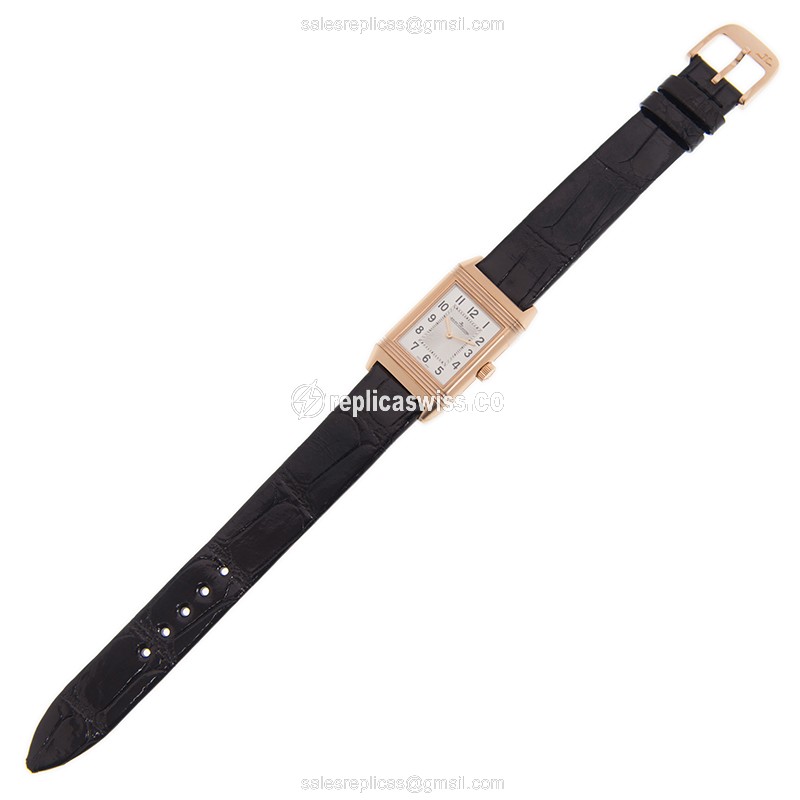 Jaeger-Lecoultre Q2602540 REVERSO - Manual - 18kt Rose Gold - White Dial - Leather Black Strap - View 2