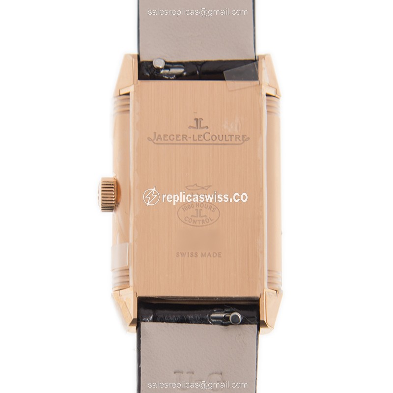 Jaeger-Lecoultre Q2602540 REVERSO - Manual - 18kt Rose Gold - White Dial - Leather Black Strap - View 3