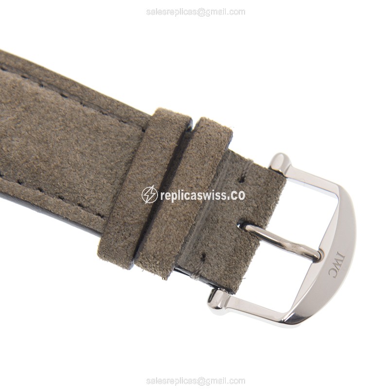 IWC Portofino Replica - Manual Wind - Stainless Steel Case - Gray Dial - Blue Leather Strap - View 4