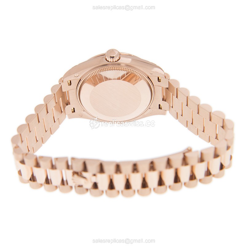 Rolex Datejust Replica - 18kt Rose Gold - Automatic - Brown Dial - View 4