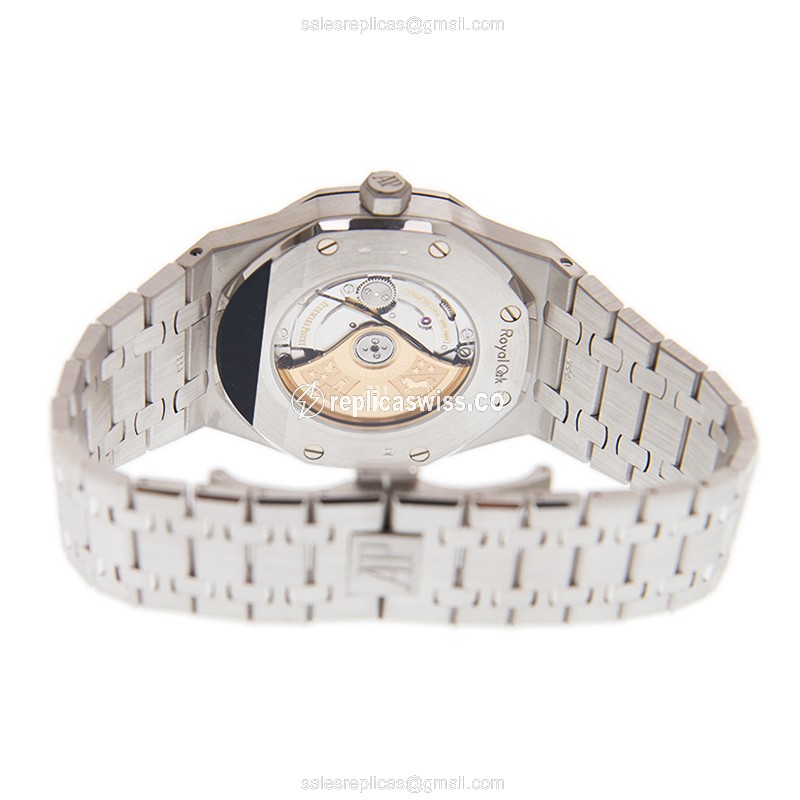 Audemars Piguet ROYAL OAK Replica - Automatic - 18kt White Gold - Ruby Dial - Silver - Gold Strap - View 4