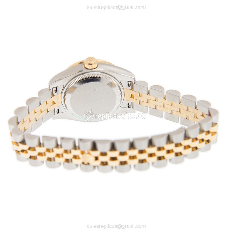 Rolex Datejust Replica - Automatic - 18kt Gold Case - Silver Dial - Gold Strap - View 4
