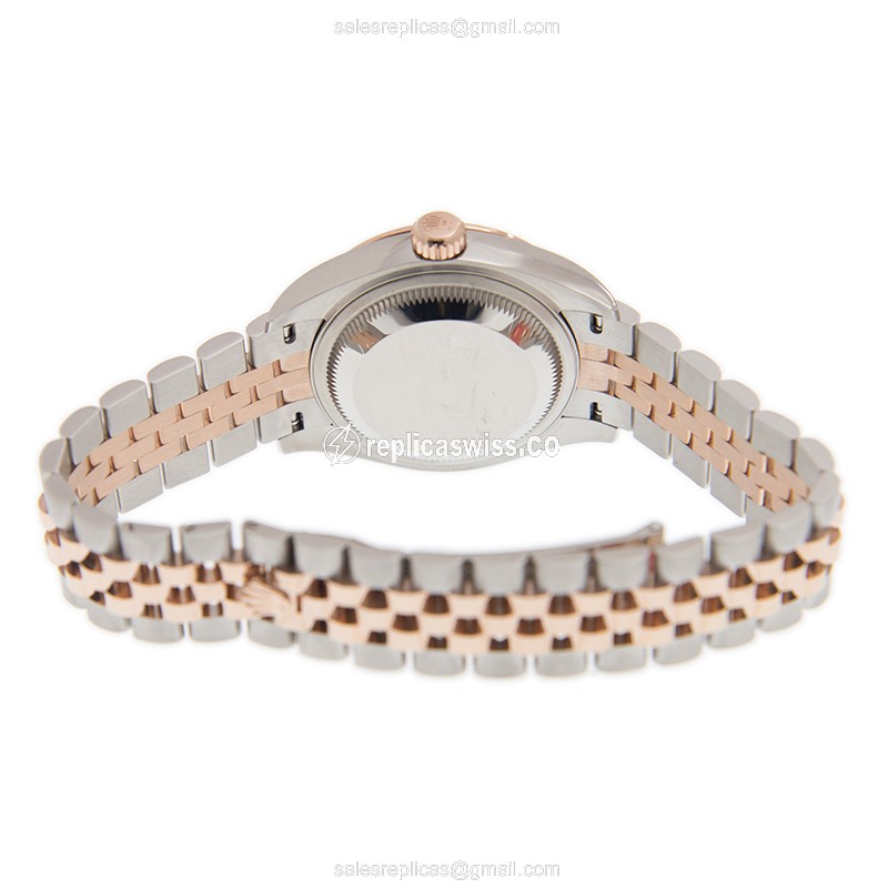Rolex Datejust Replica | Automatic | 18kt Rose Gold Case | Pink Dial | Gold Steel Strap - View 4