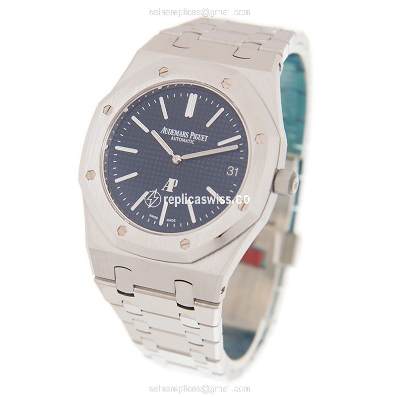Royal Oak Replica - Audemars Piguet 15202ST.OO.1240ST.01 - Automatic - Blue Dial - Silver Steel - View 3