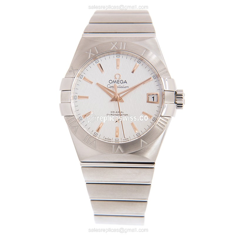Omega Constellation Replica - Automatic - Stainless Steel - White Dial - Silver Clasp - View 2