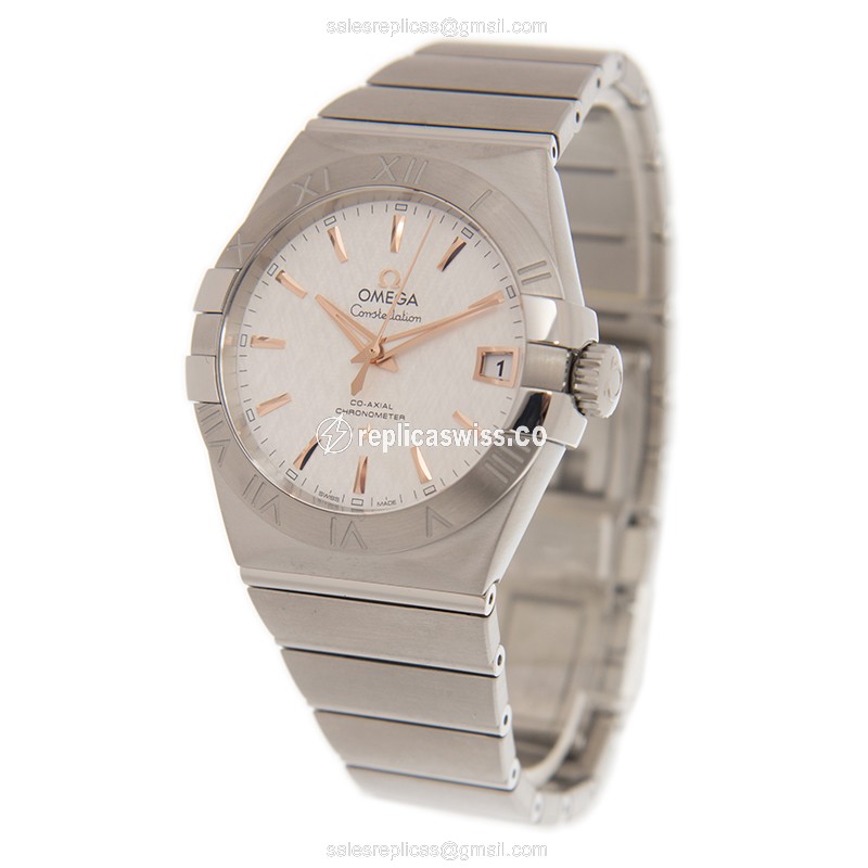Omega Constellation Replica - Automatic - Stainless Steel - White Dial - Silver Clasp - View 3