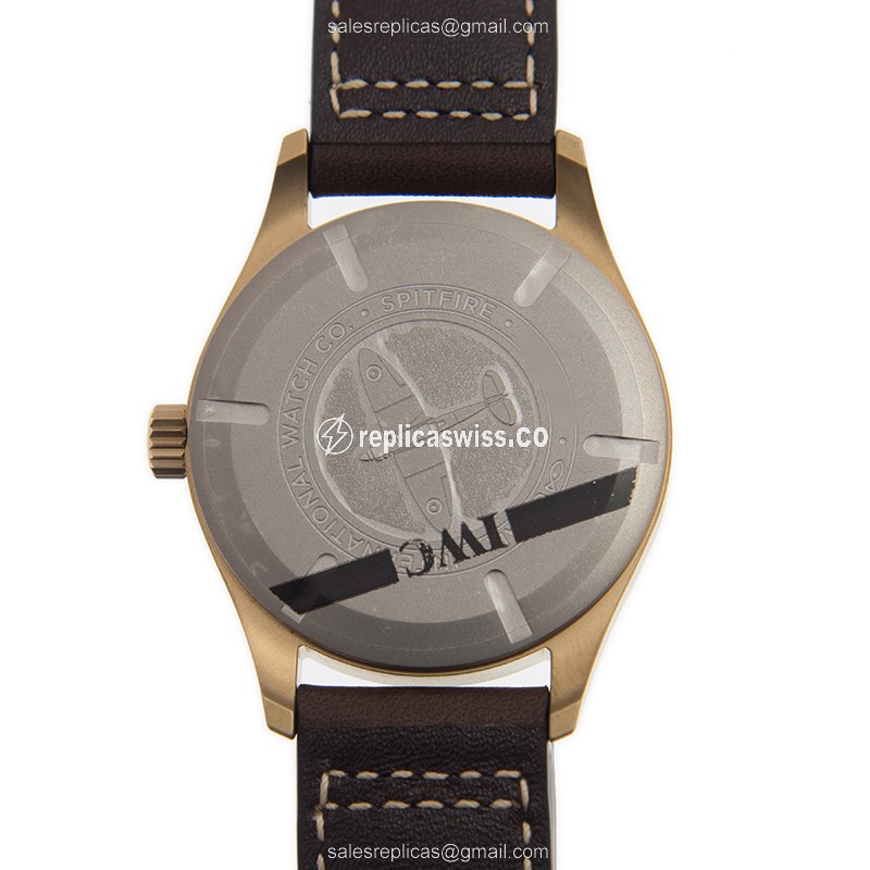 IWC Spitfire Replica - Automatic Bronze - Green Dial - Brown Leather Strap - Buckle Clasp - View 3
