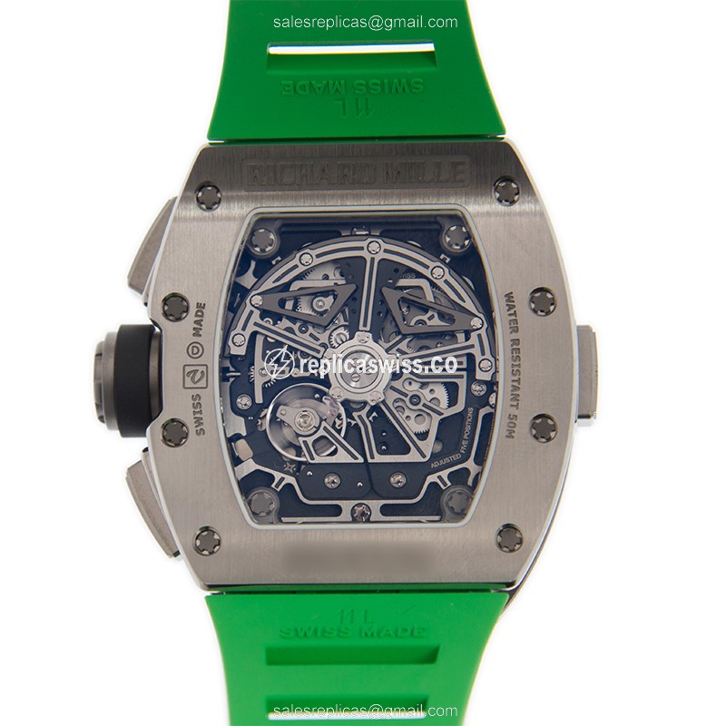 Richard Mille RM11-02 TI - Automatic - Black Dial - Green Rubber Strap - Buckle Clasp - View 3