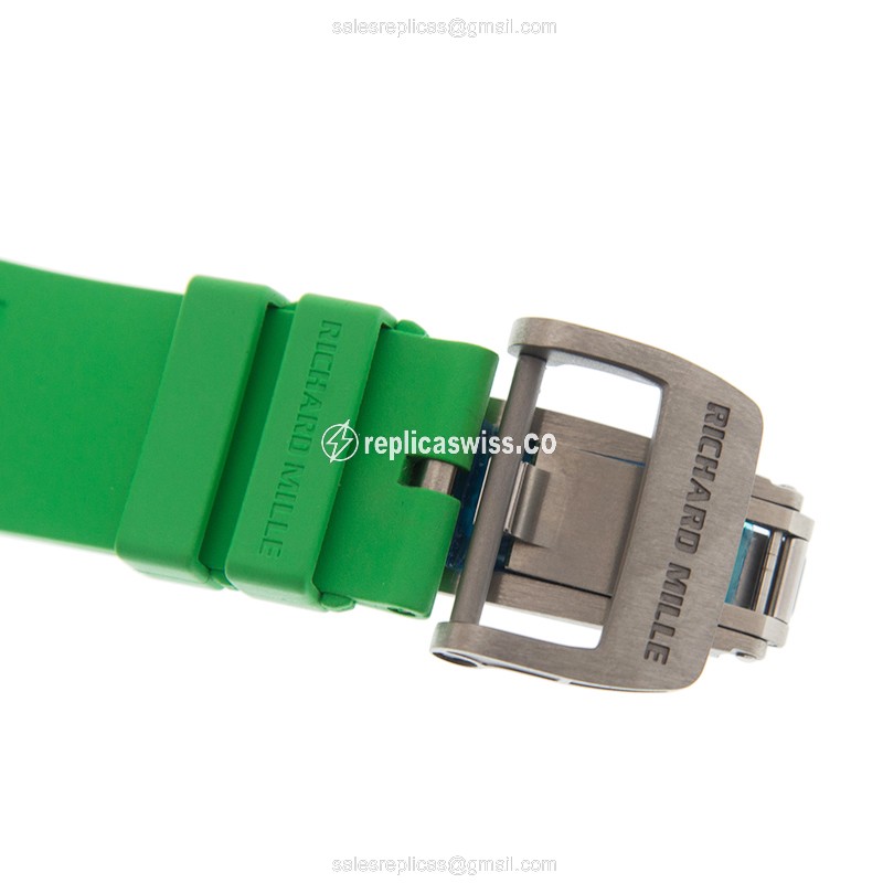 Richard Mille RM11-02 TI - Automatic - Black Dial - Green Rubber Strap - Buckle Clasp - View 4