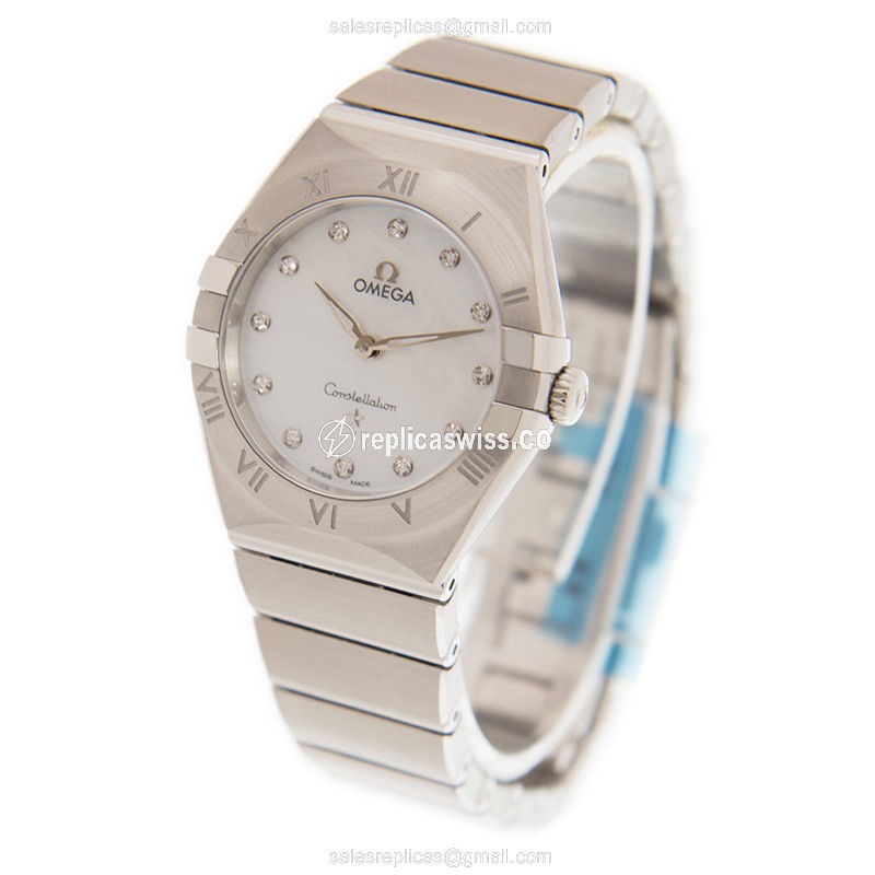 Omega Constellation Quartz - White Dial - Steel Case - Silver Strap - Clasp - View 3