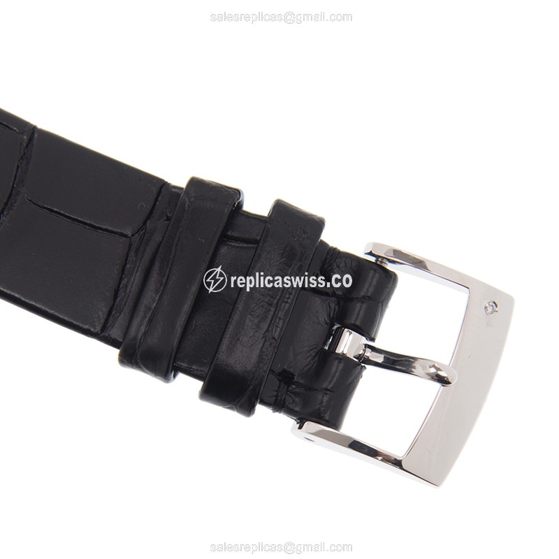 Piaget LIMELIGHT Manual Wind - 18kt White Gold - Diamond Dial - Black Leather Strap - Buckle Clasp - View 4
