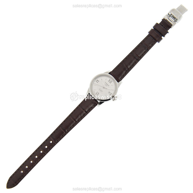 Rolex T-CLASSIC Replica - Automatic - Silver Steel - Brown Leather - View 2