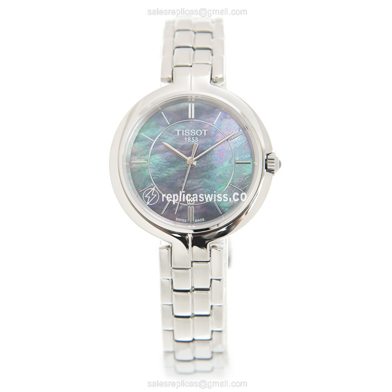 Replica Tissot T-LADY - Quartz - Stainless Steel - Black - Silver Clasp - View 2