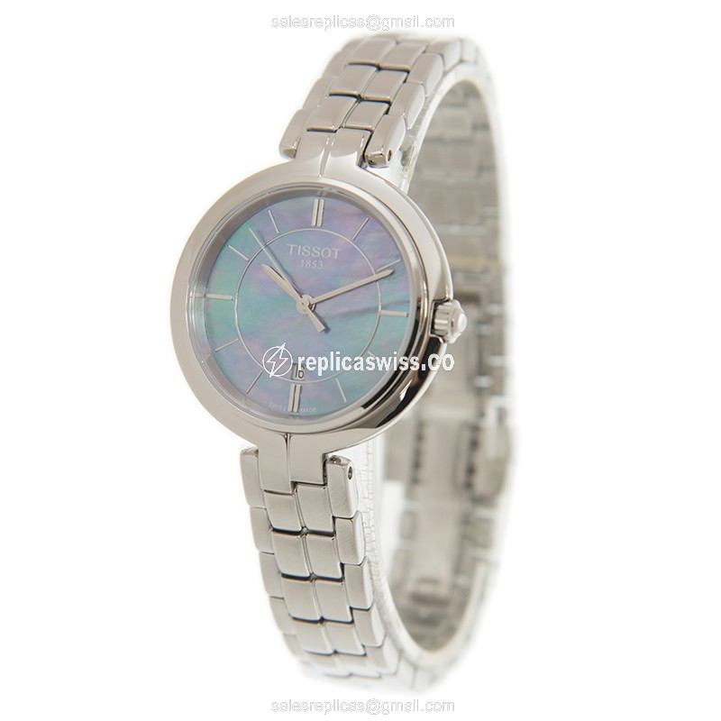 Replica Tissot T-LADY - Quartz - Stainless Steel - Black - Silver Clasp - View 3