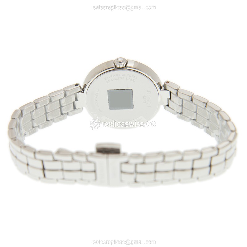 Replica Tissot T-LADY - Quartz - Stainless Steel - Black - Silver Clasp - View 4