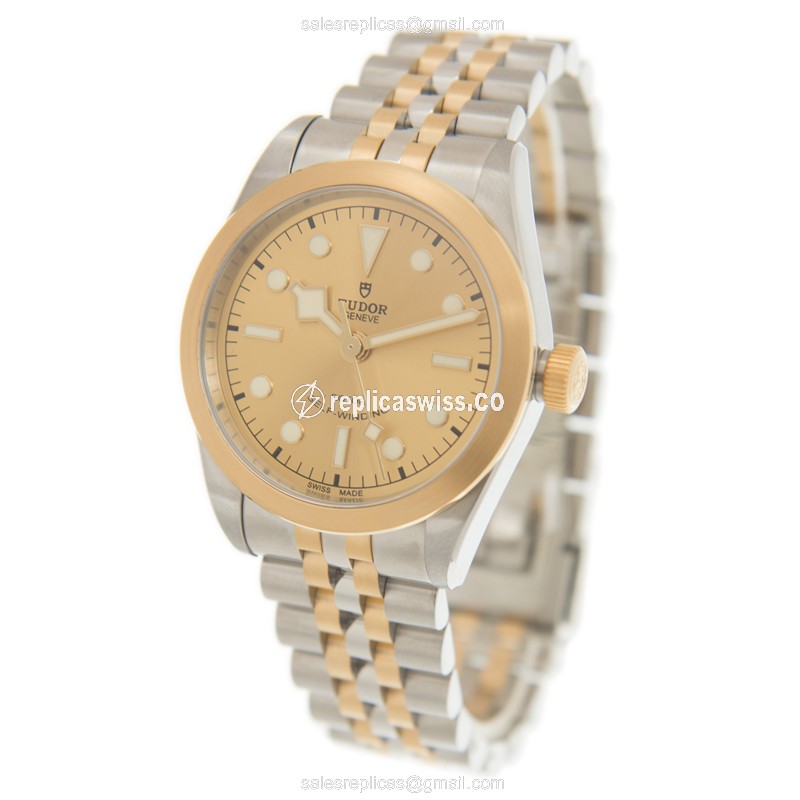 Tudor Black Bay Replica Watch - Automatic - Gold & Steel - View 3