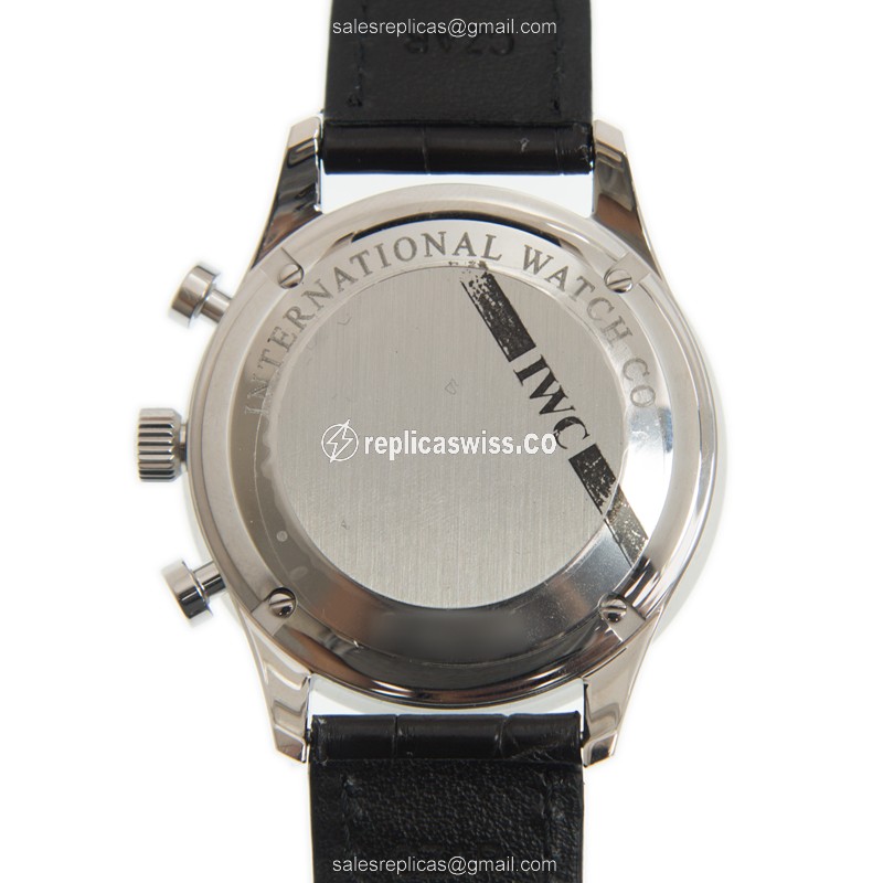 IWC Portuguese Replica - Automatic - Steel Case - Silver Dial - Black Alligator Strap - View 3
