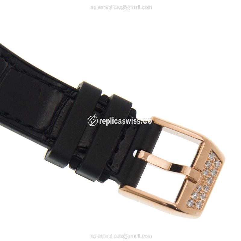Franck Muller V32CHD Replica - Automatic - 18kt Rose Gold & Steel Case - White Dial, Leather Strap - View 4