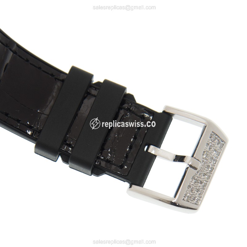 Franck Muller V45 SC DT D NBR CD YACHTING 18kt White Gold Auto Black Dial Buckle Leather Black Strap - View 4