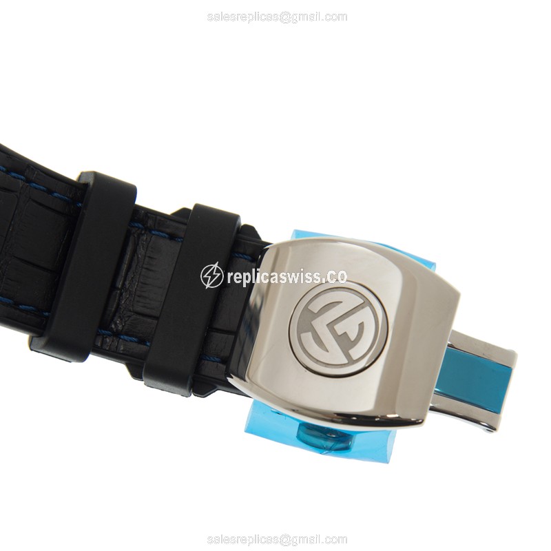 Franck Muller V45SC DT Vanguard - Auto - Stainless Steel - White Dial - Leather Strap - View 4