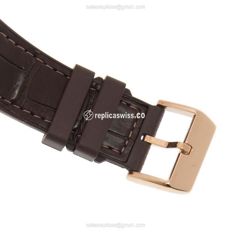 Franck Muller V45 SC DT - Vanguard Auto - 18kt Rose Gold - Brown Dial, Brown Leather Strap - View 4