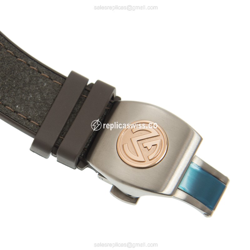 Franck Muller V 41 SC DT Vanguard Replica - Automatic | Steel Case | Gray Dial | Leather Strap - View 3