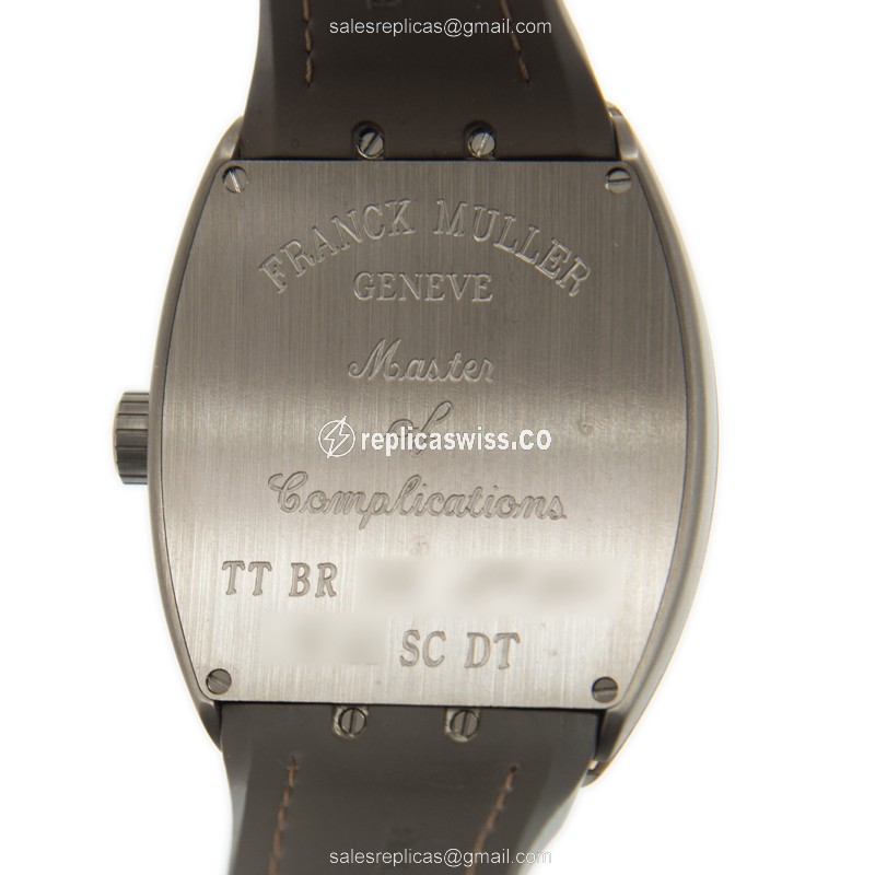 Franck Muller V 41 SC DT Vanguard Replica - Automatic | Steel Case | Gray Dial | Leather Strap - View 4