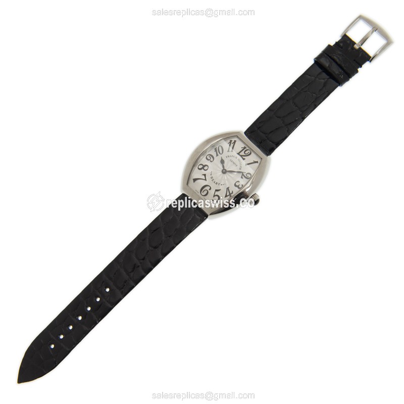 Franck Muller 5002 L QZ BLACK HEART - Quartz - Silver Dial - Leather Black Strap - Buckle Clasp - View 2