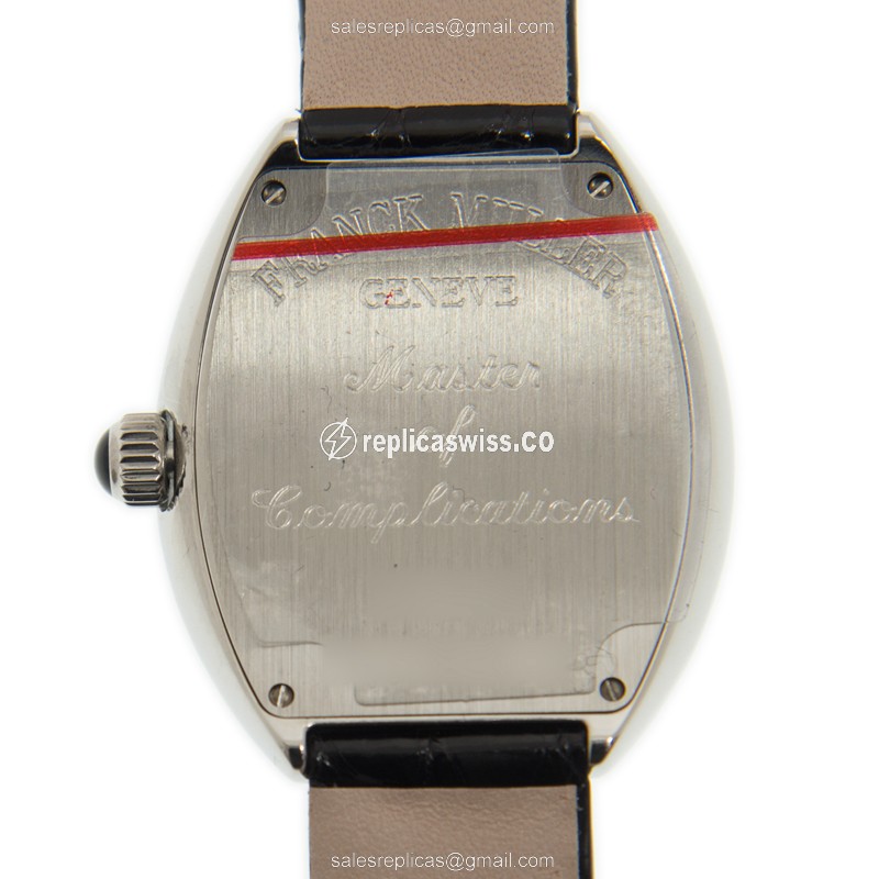 Franck Muller 5002 L QZ BLACK HEART - Quartz - Silver Dial - Leather Black Strap - Buckle Clasp - View 3