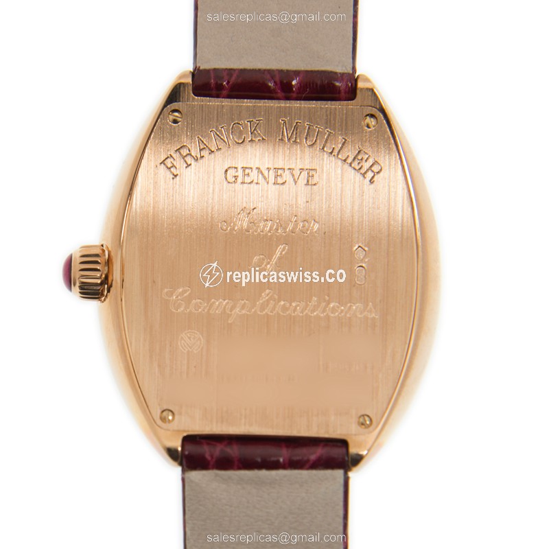 Franck Muller 5002 L QZ D C4 CD 5N HEART - Quartz - 18kt Rose Gold Case - White Dial - Leather Strap, Buckle Clasp - View 4