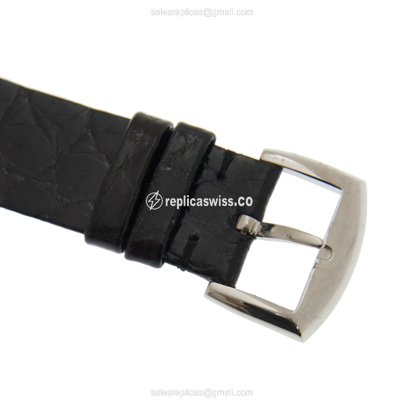 Franck Muller 5002 M QZ Black Heart Quartz - Steel Case, Silver Dial, Leather Black Strap - Buckle Clasp - View 4