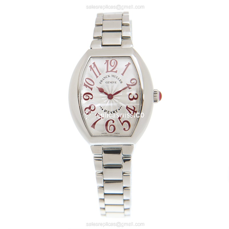 Franck Muller 5002 L QZ O HEART Quartz - Steel Case - Silver Dial - Steel Clasp - View 2