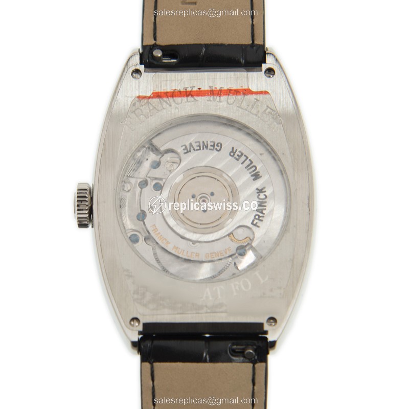 Franck Muller 6850 SC AT FO L AC CINTREE CURVEX Replica - Automatic | Steel Case | Silver Dial | Leather Strap - View 3