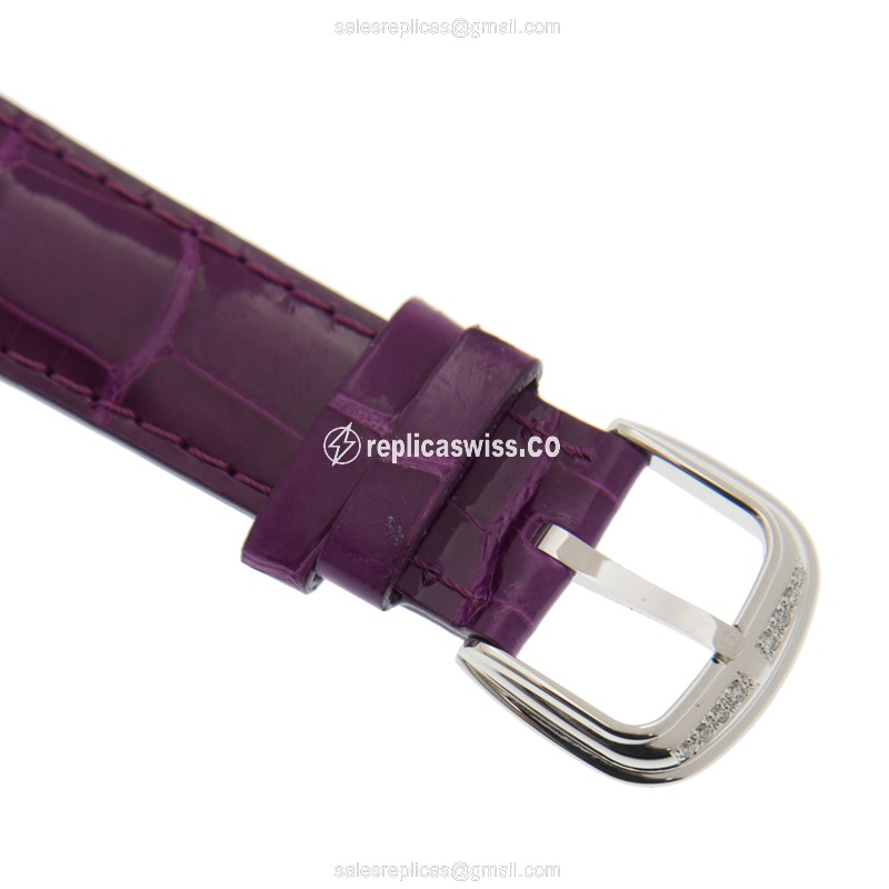 Franck Muller 5852 M QZ COL DRM MOP D 1R CINTREE CURVEX - Quartz - White Dial, Buckle Clasp - Purple Alligator Strap - View 4