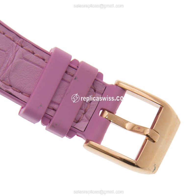 Franck Muller V32 SC AT FO L COL DRM 5N.RS Ladies Replica - Automatic - 18kt Rose Gold - White Dial, Pink Rubber Strap - View 4