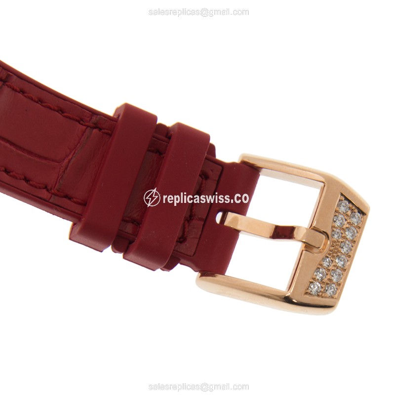 Franck Muller V32SC AT FO L D COL DRM 18kt Rose Gold Auto - Diamond Dial - Gold Buckle - Red Rubber Strap - View 4
