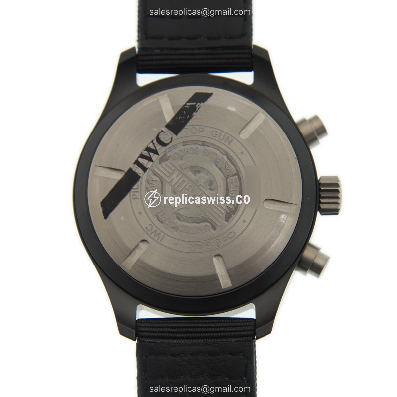 IWC PILOTS Replica - Auto Ceramic - Black - Fabric Black Buckle - View 3