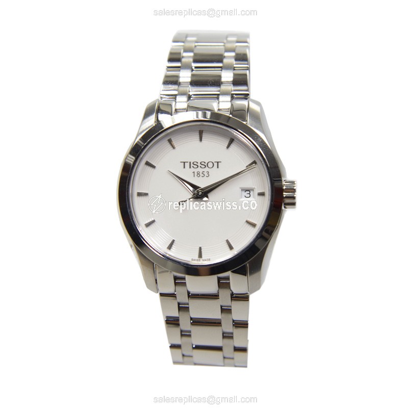 Tissot T-CLASSIC Quartz - White Dial - Steel Case - Silver Strap - View 2