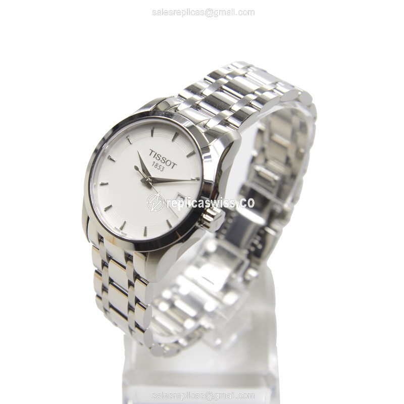 Tissot T-CLASSIC Quartz - White Dial - Steel Case - Silver Strap - View 3