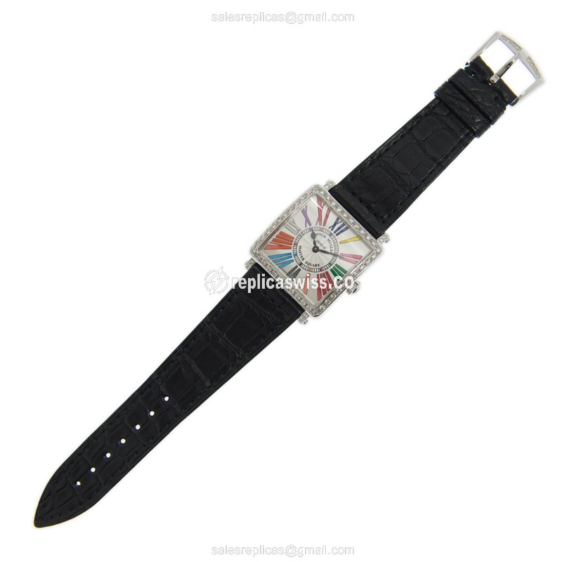 Franck Muller Master Square - Quartz - White Dial - Leather Strap - Buckle Clasp - View 2