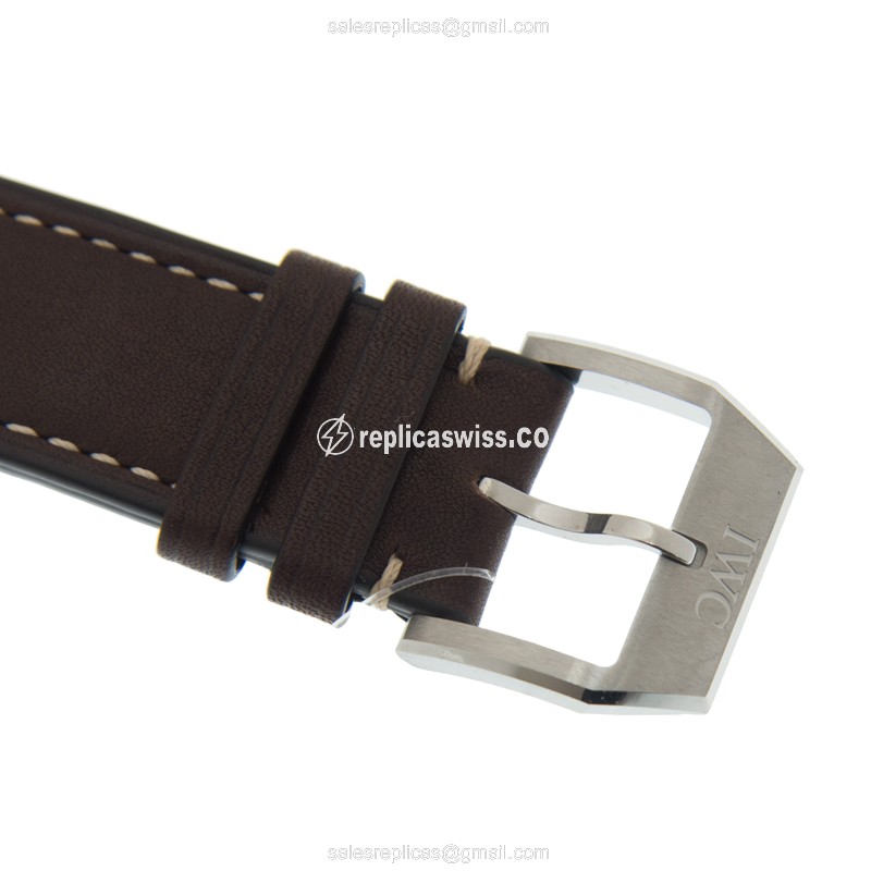 IWC Spitfire Replica - Automatic - Stainless Steel Case - Black Dial - Brown Leather Strap - View 4