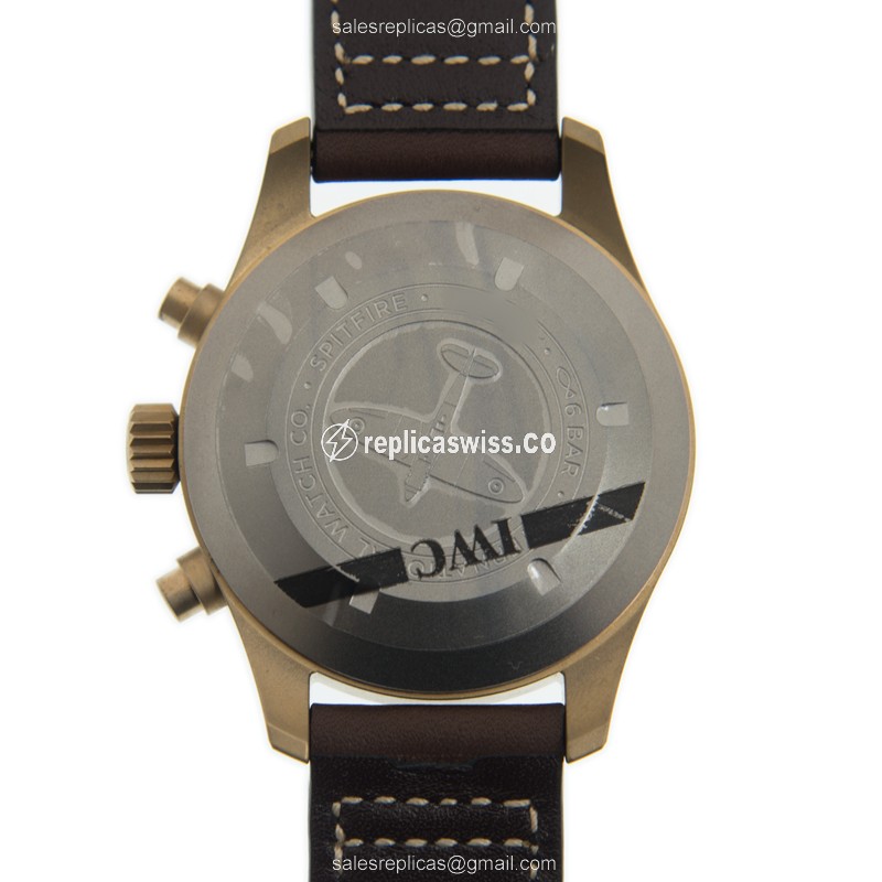 IWC Spitfire Replica - Automatic Bronze - Green Dial - Brown Leather - Buckle Clasp - View 4