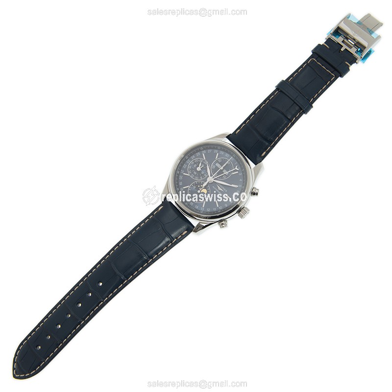 Longines L2.773.4.92.0 Replica - Automatic - Steel Case - Blue Dial - Leather Strap - View 2